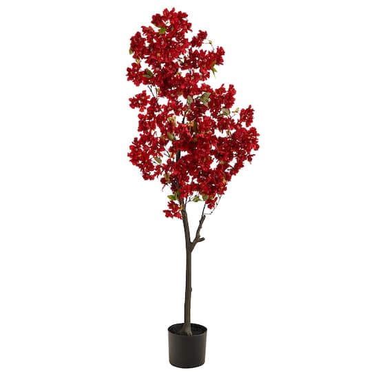 5ft. Potted Red Cherry Blossom Artificial Tree